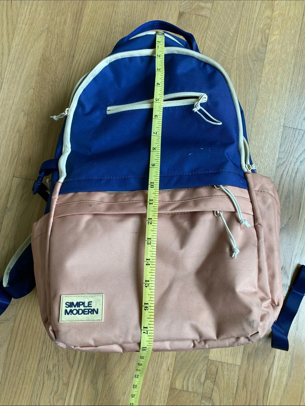 Simple Modern Navy and Blush Two-Tone Kids Backpack